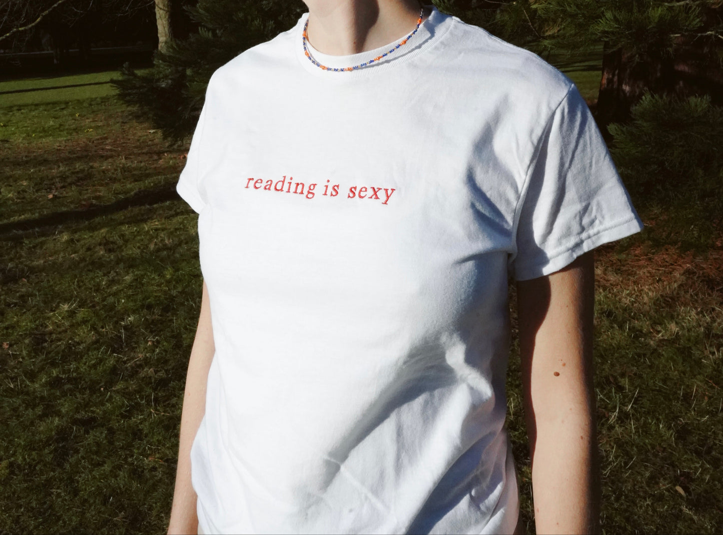 Reading Is Sexy — Embroidered Tee