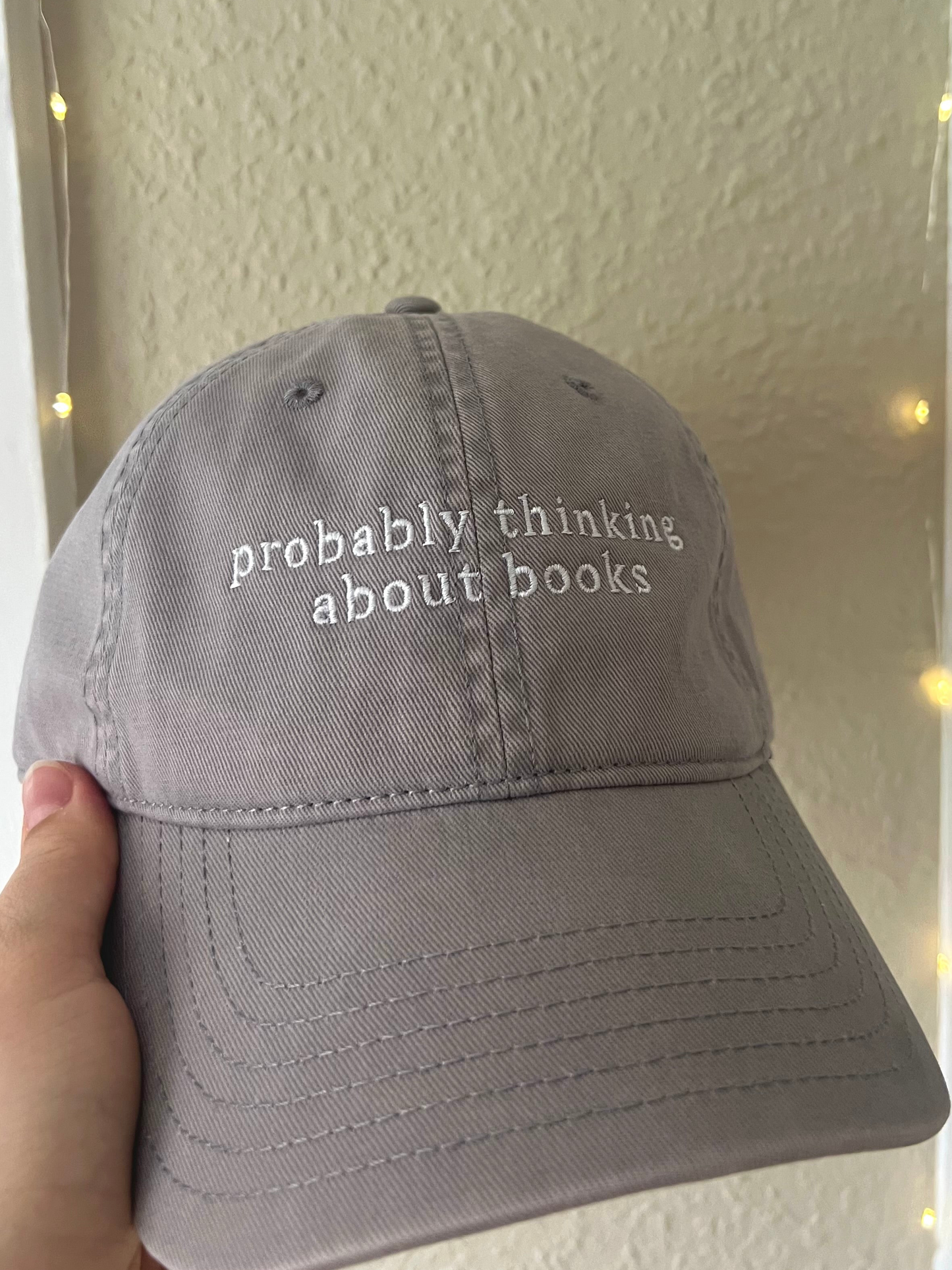 Probably Thinking About Books - Embroidered Cap