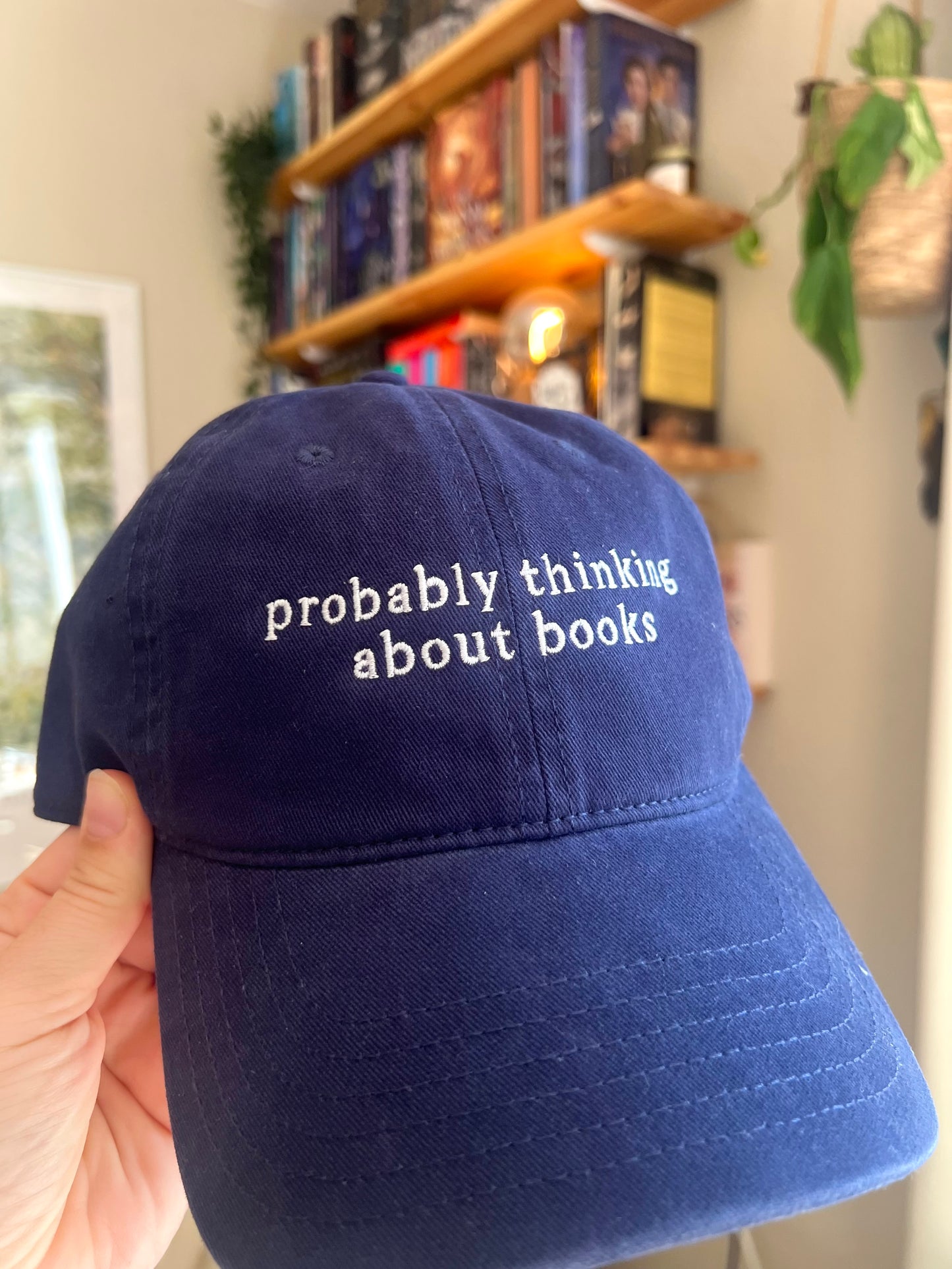 Probably Thinking About Books - Embroidered Cap
