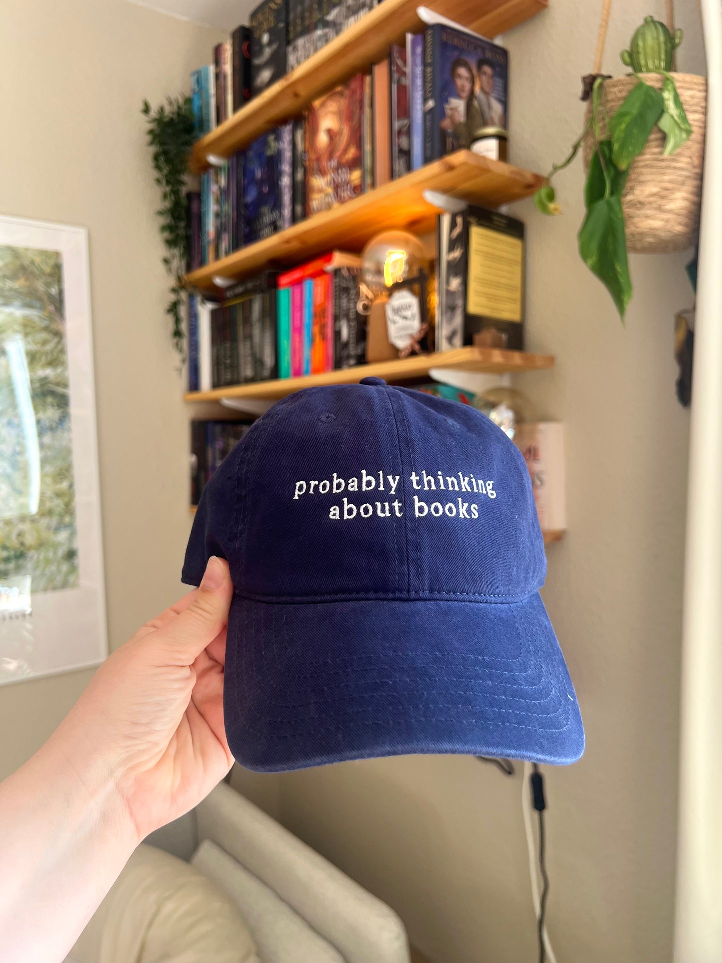 Probably Thinking About Books - Embroidered Cap