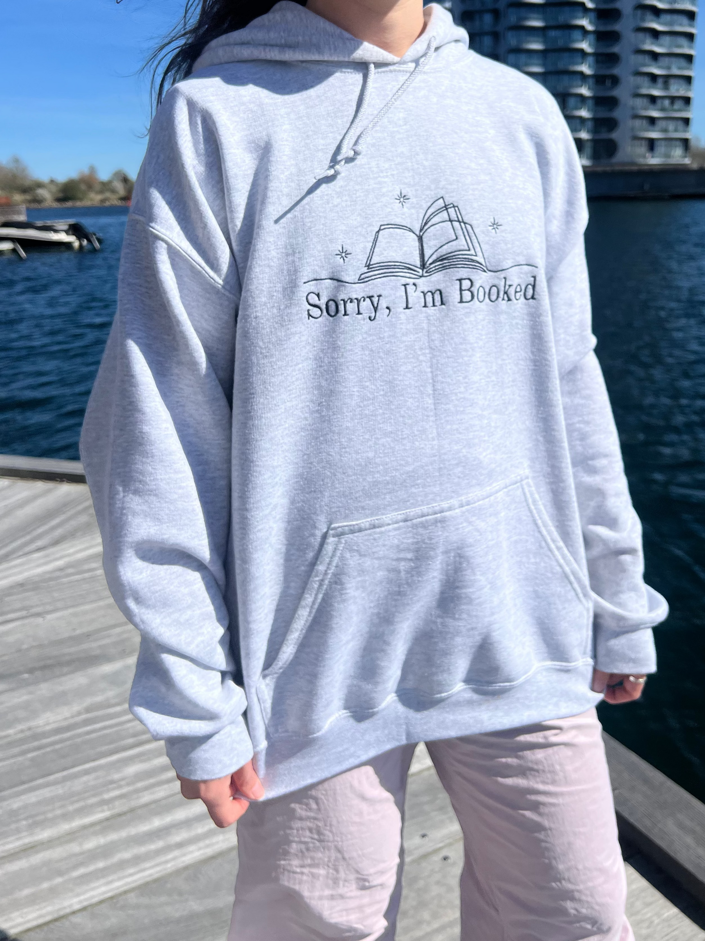 Sorry, I'm Booked – Embroidered Hoodie