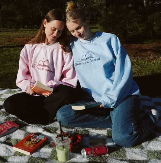 Sorry, I'm Booked — Embroidered Sweatshirt