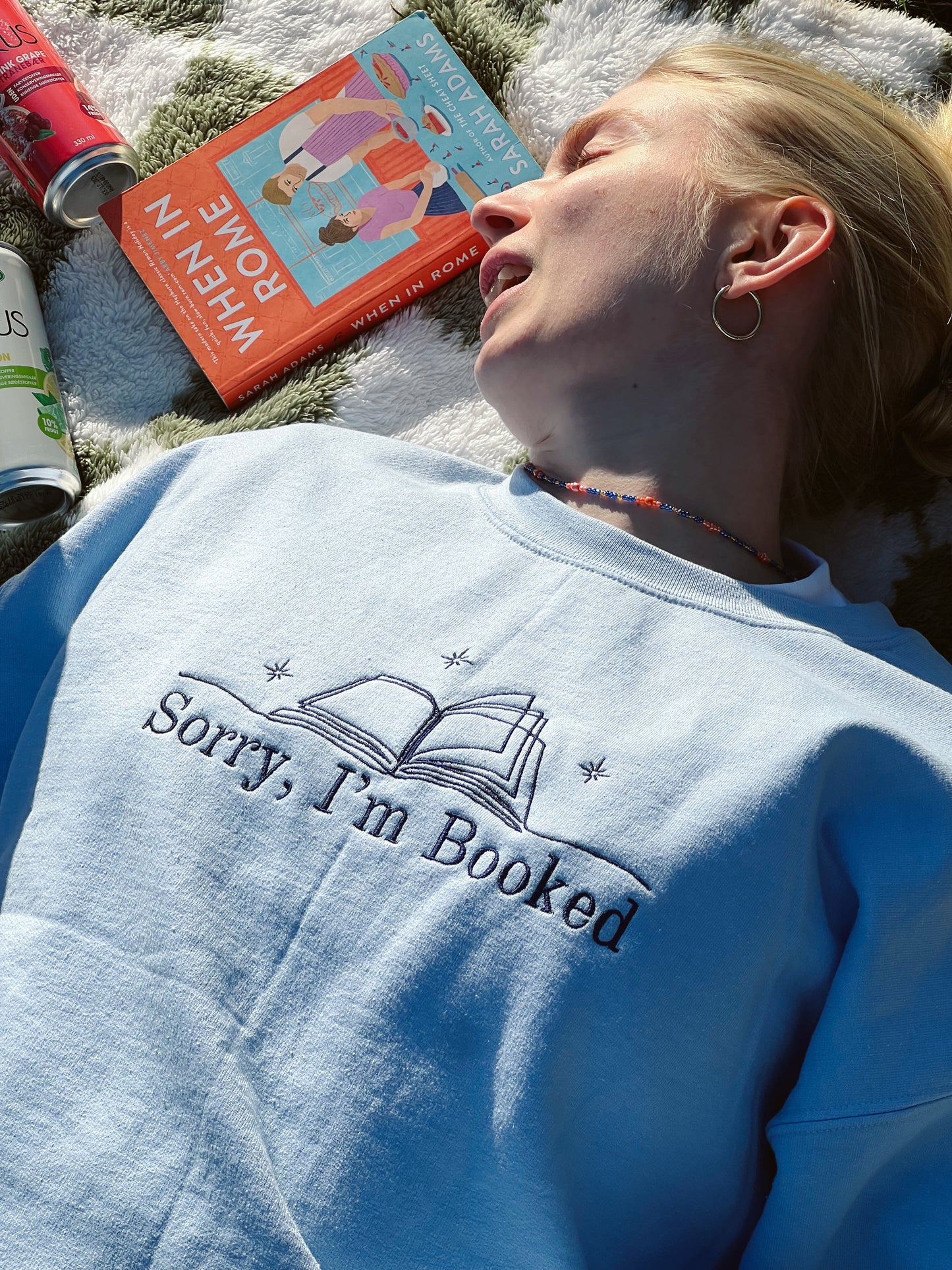 Sorry, I'm Booked — Embroidered Sweatshirt