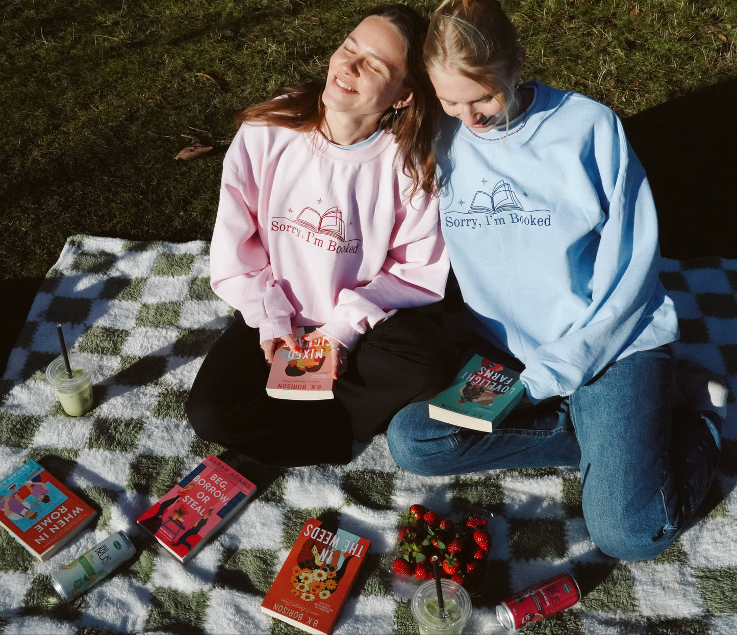 Sorry, I'm Booked — Embroidered Sweatshirt