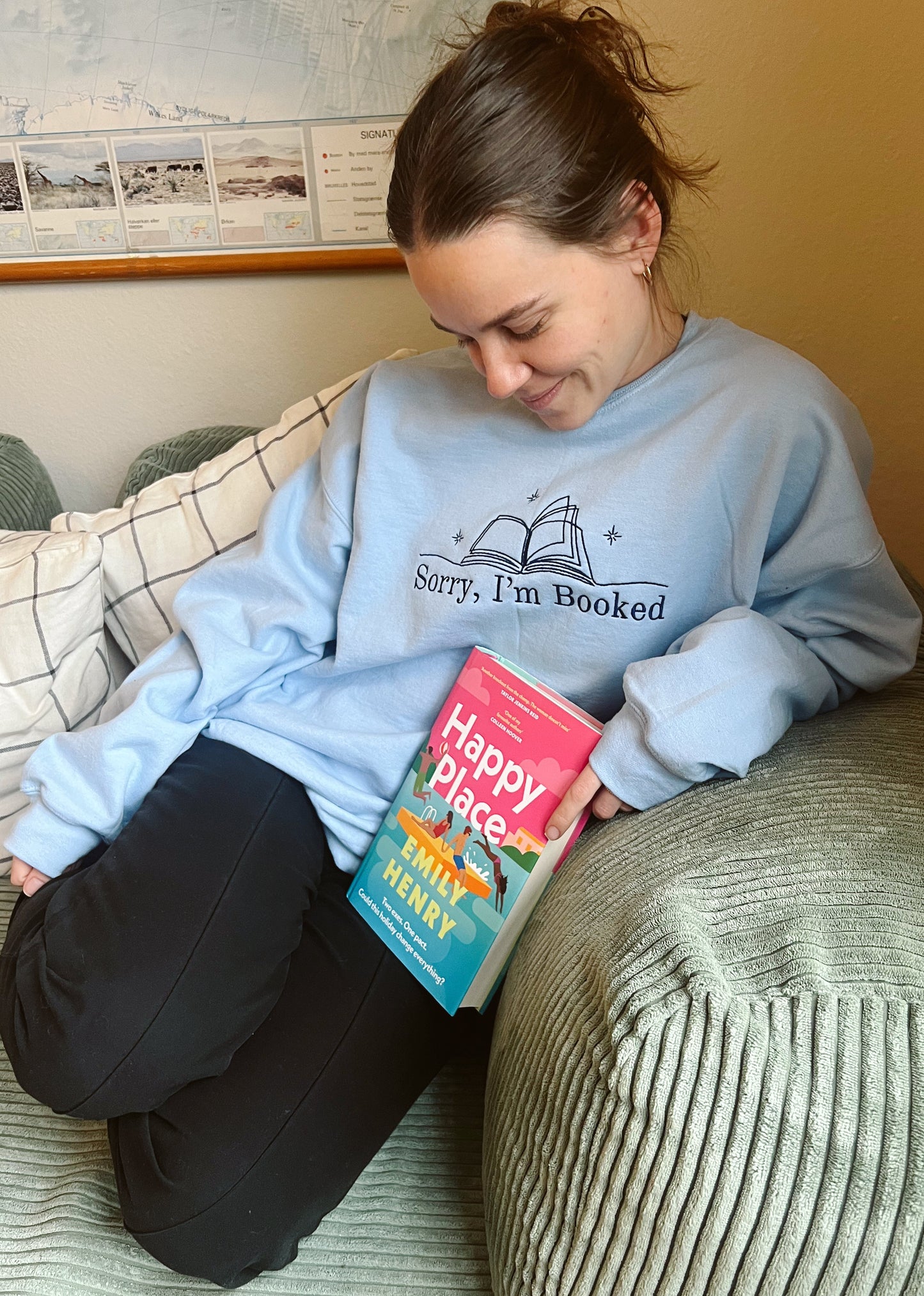 Sorry, I'm Booked — Embroidered Sweatshirt