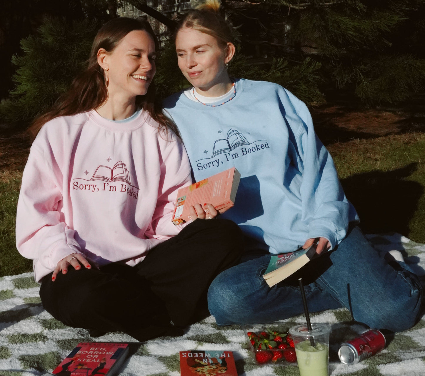 Sorry, I'm Booked — Embroidered Sweatshirt