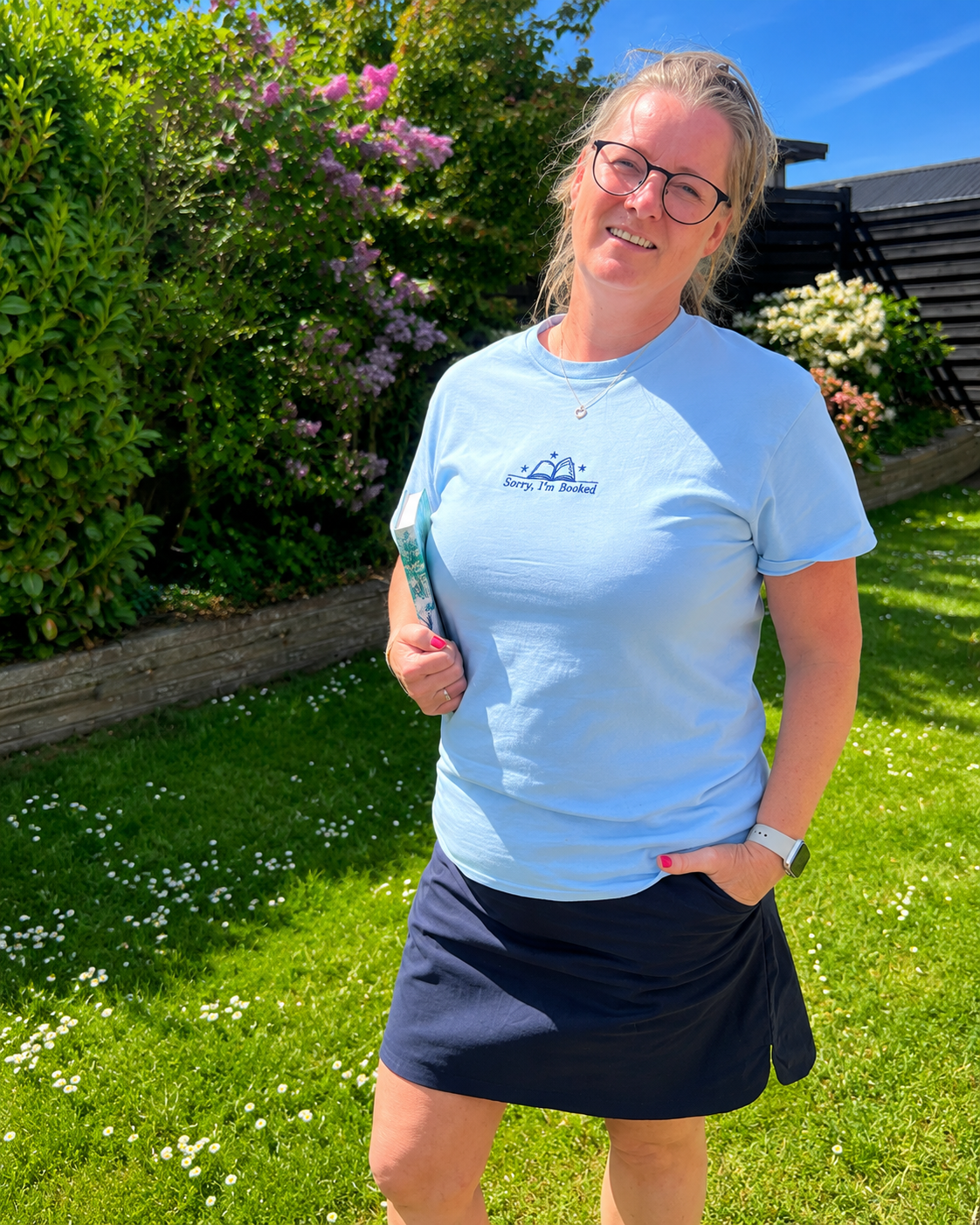 Sorry, I'm Booked – Embroidered Tee