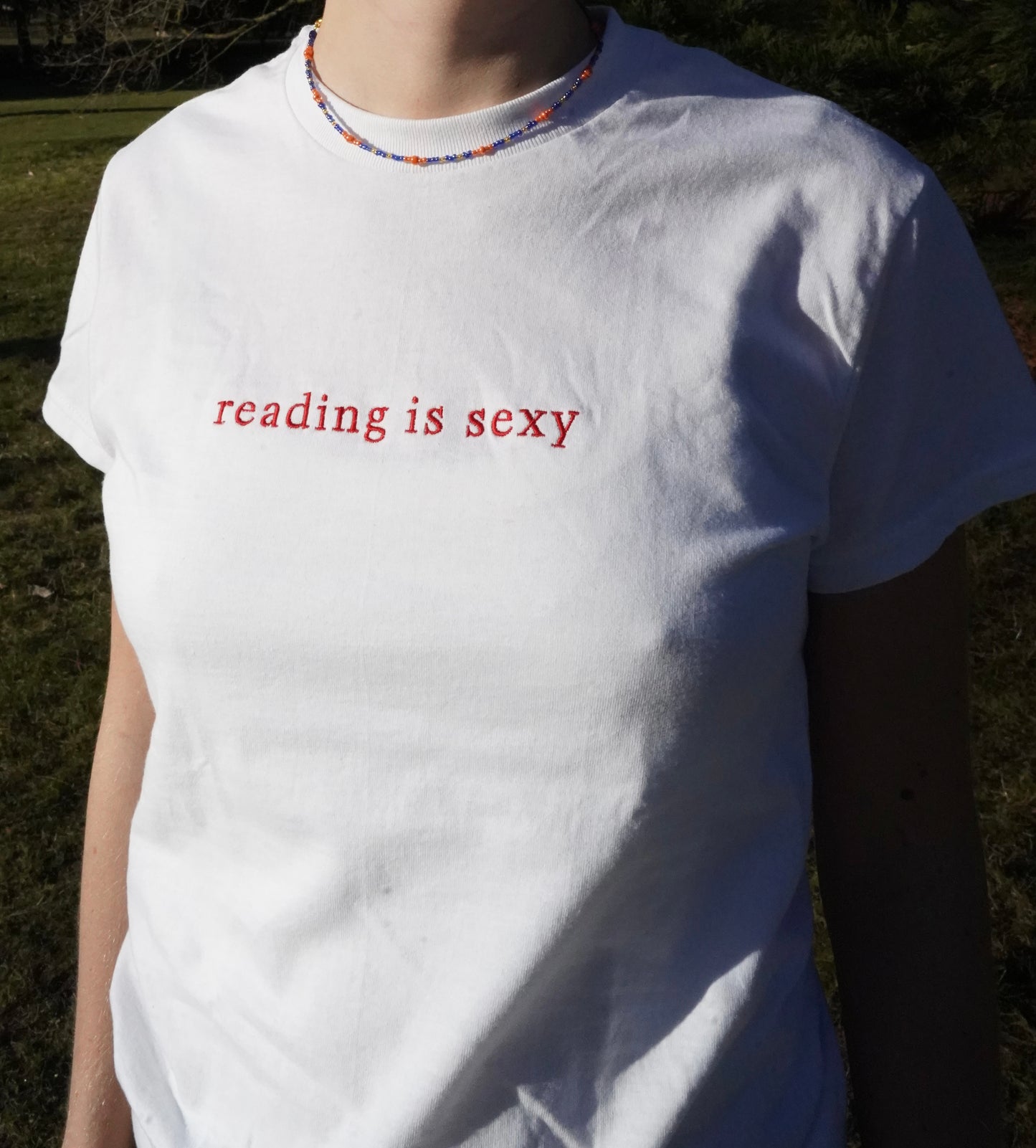 Reading Is Sexy — Embroidered Tee