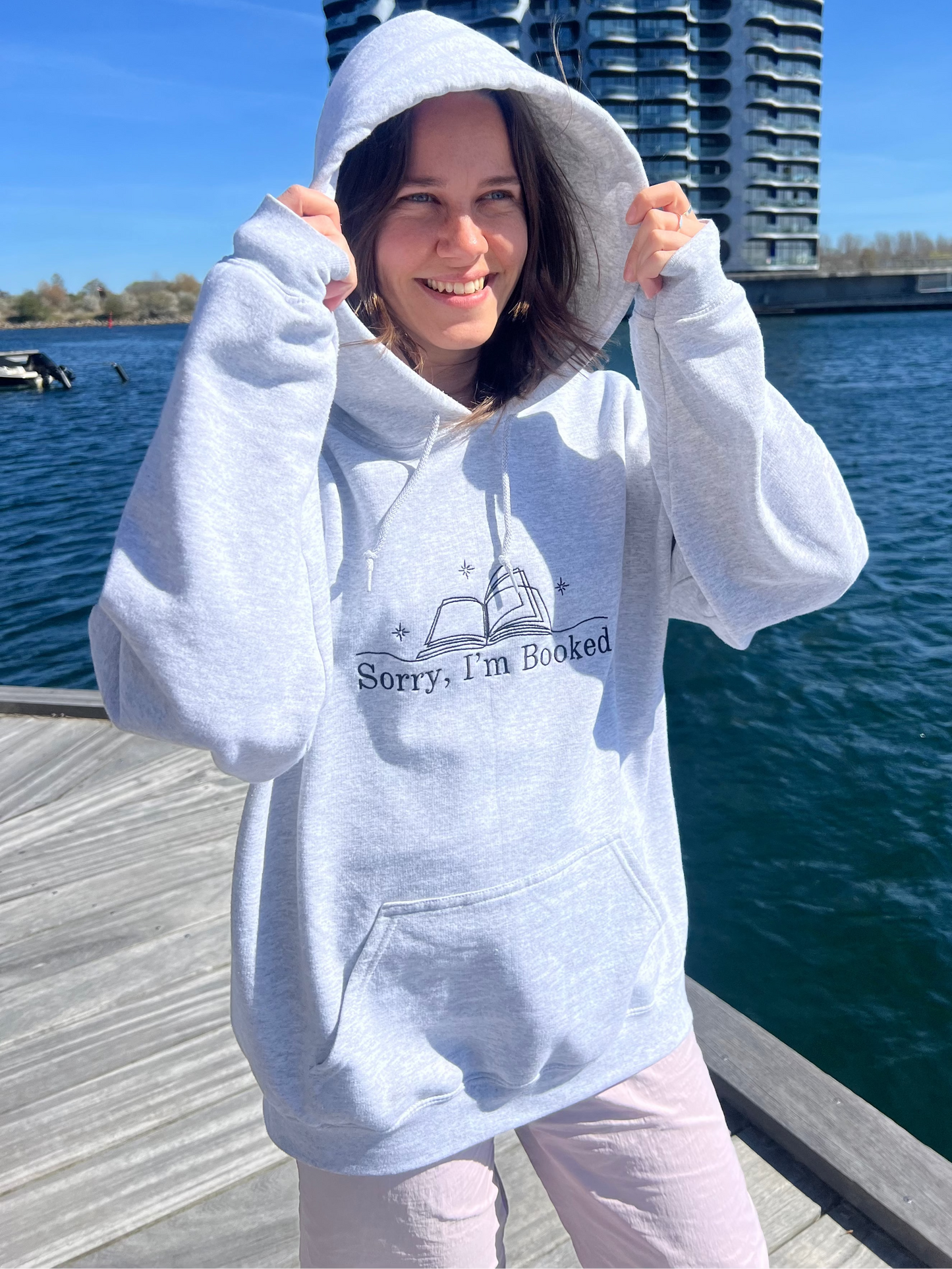 Sorry, I'm Booked – Embroidered Hoodie