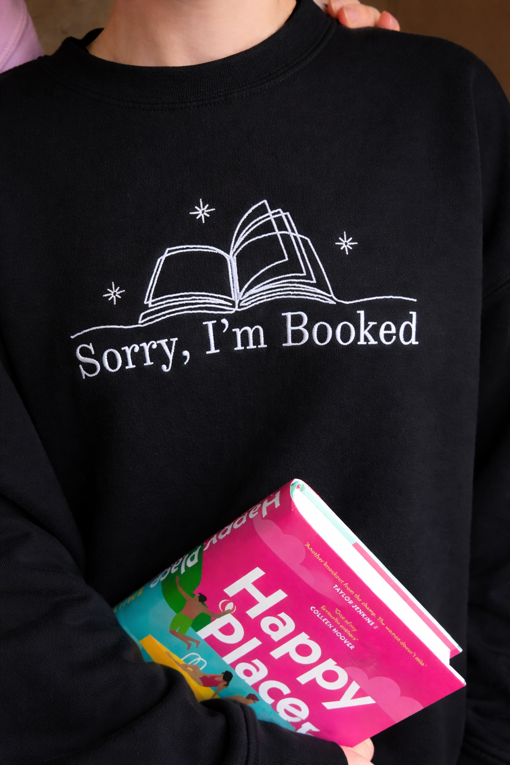 Sorry, I'm Booked — Embroidered Sweatshirt